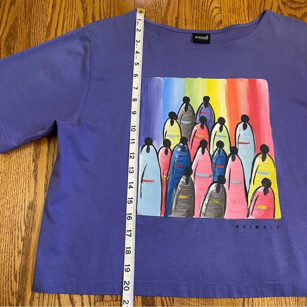 Hand Painted Animale by Jacques Ruc Crop Top - Picture 8 of 10